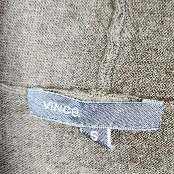 VINCE. Sweater Womens Small Brown Tie Front Cashmere Blend Draped Cardigan Shirt - Picture 6 of 9